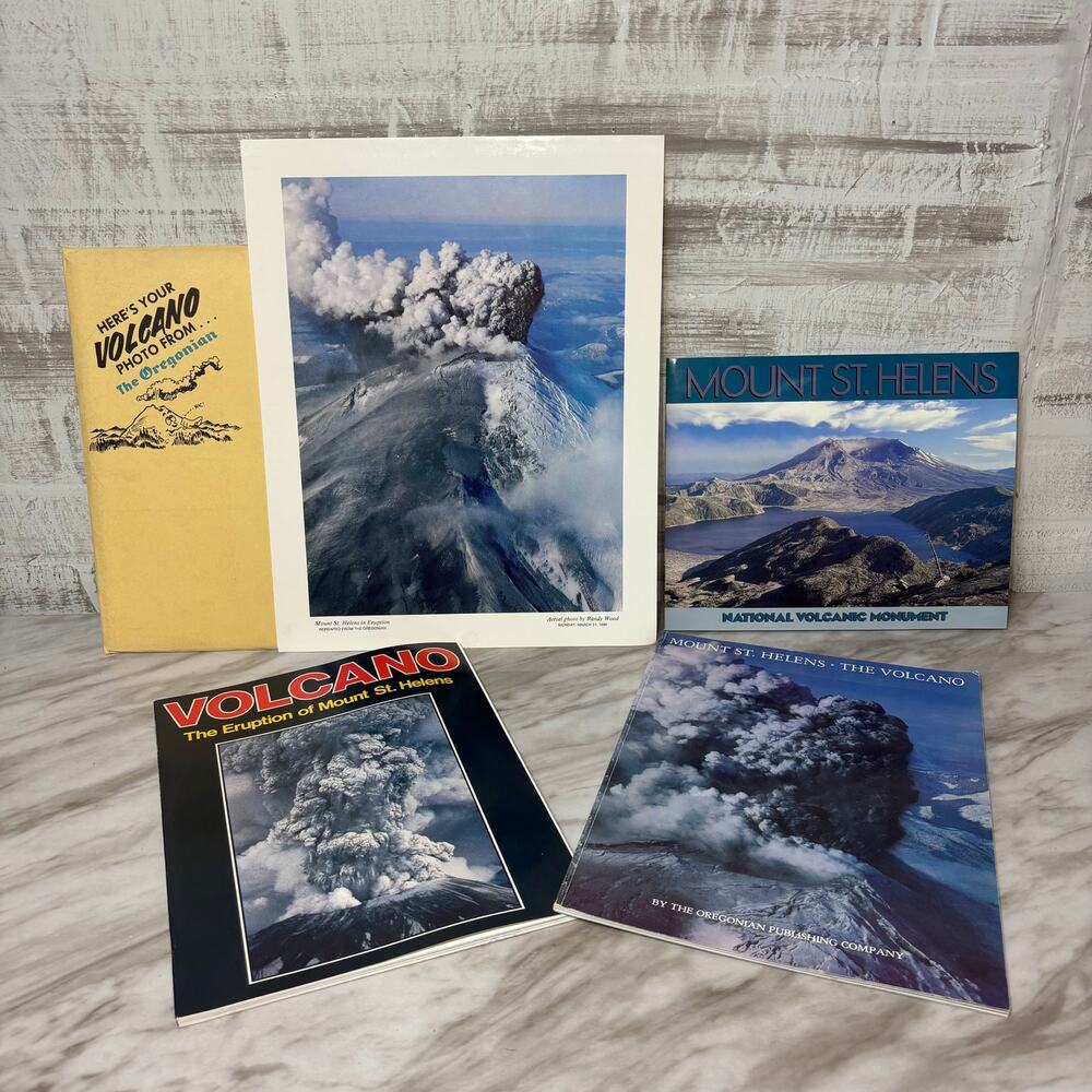 Vintage 1980 Mount St. Helens Eruption Memorabilia Lot